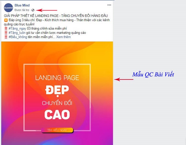 Loại quảng cáo bài viết - Boosted Page Posts.